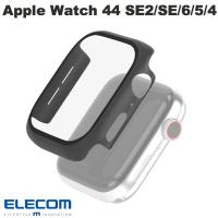 エレコム ELECOM Apple Watch 44mm SE 第2世代 / SE / 6 / 5 / 4 フルカバーケース プレミアムガラス ブラック AW-44CSPCGBK ネコポス可 | キットカットヤフー店