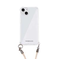 PHONECKLACE フォンネックレス iPhone 14 ロープショルダーストラップ付きクリアケース ベージュ PN23853i14BG ネコポス送料無料 | キットカットヤフー店