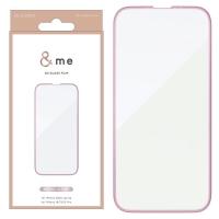 エレコム ELECOM iPhone 17e / 16e / 14 / 13 / 13 Pro ガラスフィルム フレーム付き 高透明 &amp;Me メタリックピンク 0.25mm PM-A25SFLGFPNM | キットカットヤフー店