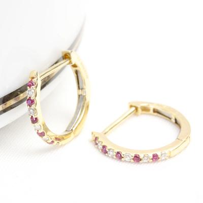 フープピアス 18金（石の素材：ルビー）のおすすめ人気商品一覧