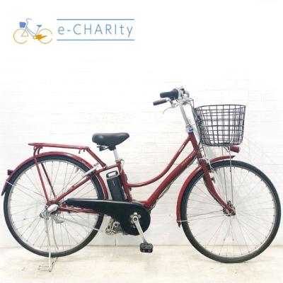 C356★13800円★整備済み 中古子供自転車 【パナソニック　ライトクロス　アルミ　26インチ　赤 】 SOLD OUT】電動自転車 パナソニック 26インチ 子供乗せ 5Ah 赤色