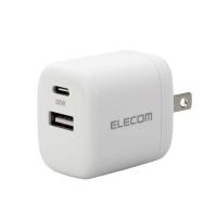 ELECOM エレコム AC充電器 USB充電器 USB Power Delivery準拠 30W USB-C1ポート USB-A1ポート スイングプラグ ホワイト EC-AC14WH 1個 | ECJOY!