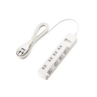 ELECOM エレコム 電源タップ 個別スイッチ 省エネ スイングプラグ 4個口 3m ホワイト T-E5A-2430WH | ECJOY!