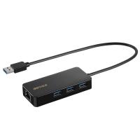 BUFFALO バッファロー Giga対応 USB-A LANアダプターハブ付 ブラック(LUD-U3-AGHBK) | ECJOY!