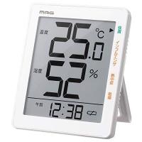 MAG(マグ) 湿度計 ホワイト 120×99×23mm デジタル温度湿度計 見やすい大画面 置き掛け両用 TH-105 WH | ホームセンタードットコム