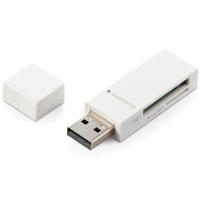 ELECOM エレコム エレコム メモリカードリーダー USB2.0 SD+microSD 33+5(アダプタ使用)メディア対応 直挿しタイプ ホワイト MR-D205WH | お宝マーケットヤフー店
