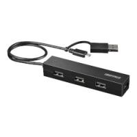 BUFFALO バッファロー BSH4UMB04BK USB2.0 4ポートハブ 変換コネクター付き ブラック(BSH4UMB04BK) | お宝マーケットヤフー店