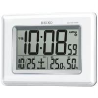 SEIKO CLOCK (セイコークロック) 掛置兼用時計 電波 デジタル カレンダー・温度・湿度表示 白パール SQ424W | ライフアンドグッツ