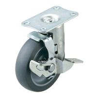 ユーエイ サイレンス型キャスター 自在車プレート式（ストッパー付） EF-75ELSBDS 1個 | ライフアンドグッツ