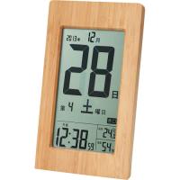 ADESSO(アデッソ) アデッソ 壁掛け時計 竹の日めくり 電波時計 六曜表示 温度 湿度計付き 置き掛け兼用 ブラウン T-8656 | ライフアンドグッツ