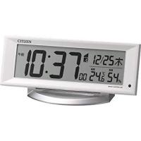 リズム時計工業 置き時計 白 8.8x20.9x6.5cm 目覚まし時計 電波 デジタル ライト 温度 湿度 カレンダー 8RZ202-003 | ライフアンドグッツ
