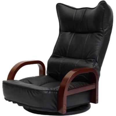 谷村実業 肘付き回転座椅子 本革使用 ブラック TAN-184（BK） 回転椅子（谷村実業／座椅子、高座椅子）｜椅子、スツール、座椅子