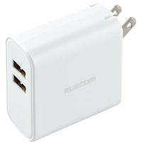 ELECOM エレコム エレコム USB コンセント 充電器 合計24W出力 Aポート×2 iPhone/Android/タブレット 対応 EC-AC03WH ホワイト | エクセレントショップ