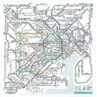 東京カートグラフィック 鉄道路線図ハンカチ ニホンゴRHSJ | エクセレントショップ