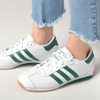 値下げ！超美品！adidas 　カントリー　ホワイト/グリーン 25センチ アディダス カントリー（ファッション）（サイズ（cm）：25cm