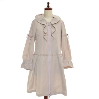 【美品】スーパービューティー スプリングコート フリル レース 大きいサイズ 美品】スーパービューティー スプリングコート フリル レース