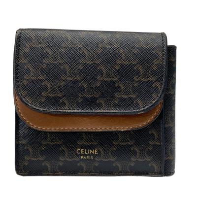 美品⭐️CELINE セリーヌ スモールストラップウォレット ブラック 財布 黒 楽天市場】CELINE セリーヌ トリオンフ 黒 ブラック シルバー