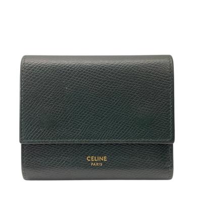 CELINE 三つ折り財布 ダークグリーン
