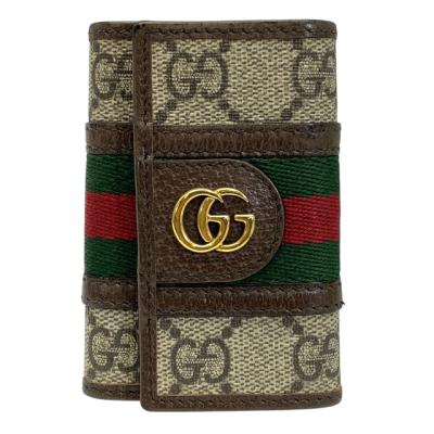 良品　GUCCI グッチ　GGキャンバス　６連キーケース　ブラウン系 ◎グッチ 6連キーケース GGキャンバス ブラウン - メルカリ