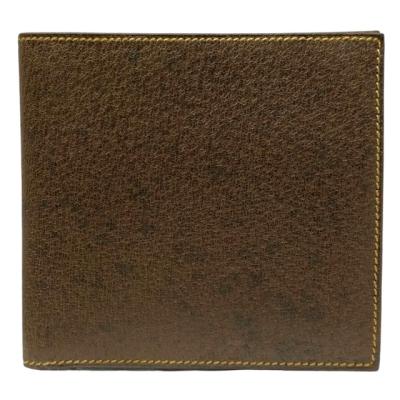 GUCCI グッチ 二つ折り財布 折り財布 レザー シマ ブラウン GUCCI ブラウンレザー二つ折り財布