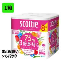 日本製紙クレシア スコッティ フラワーパック 3倍長持ち 8ロール ダブル ×6パック 1ケース 合計48ロール 22769 トイレットペーパー まとめ買い 1箱 | イーコンビYahoo!店