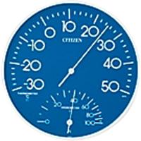 4903456020898 温湿度計 ブルー φ３００＊３９ リズム時計 アナログ温湿度計 | 測定器・工具のイーデンキ