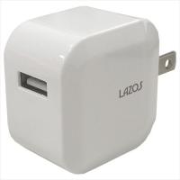 【個数：1個】L-2.1ACX100 直送 代引不可 100個セット Lazos AC充電器 1口2．1A ホワイト | 測定器・工具のイーデンキ