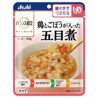 鶏とごぼうが入った五目煮 100g／バランス献立（アサヒグループ食品）歯ぐきでつぶせる固さの介護食 | えがおコレクション