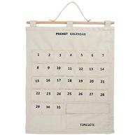 TIMESETL カレンダーポケット ウォールポケット 1ヶ月 壁掛け式 収納ポケット お薬カレンダー 小物収納 吊り下げ ホワイト | 栄光