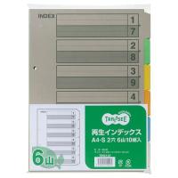 再生インデックス A4タテ 2穴 6山 1セット(100組:10組×10パック) | eジャパン