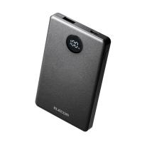 エレコム モバイルバッテリー 半固体 リチウムイオン 電池 22.5W 5000mAh USB-C USB-A 残量表示   ブラック ELECOM EC-C60MN