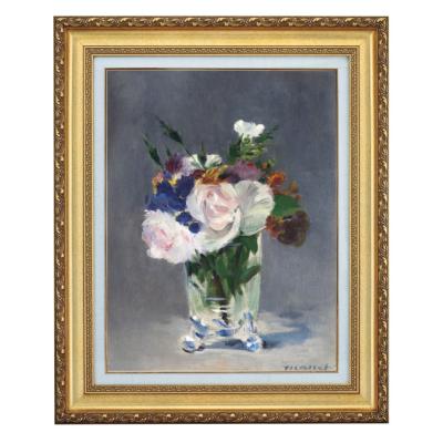 M▽エドゥアール・マネ 油彩 レプリカ 複製画 額縁 花瓶の芍薬 (37919) マネ 複製画（絵画）｜美術、工芸品 | 楽器、手芸、コレクション の