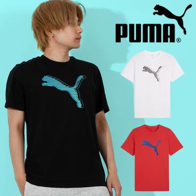PUMA　プーマ　プラクティス　Tシャツ　L　レッド　ロゴ　柄 PUMA プーマ Tシャツ メンズ ブランド チームカップ 660213 新作