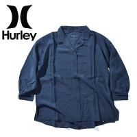 処分特価 76%off 半額 カバーアップ シャツ HURLEY ハーレー レディース COVER-UP SHIRT LS 長袖 ビッグシャツ 無地 サーフ ビーチ プール 夏 WWV2100001 | エレファントSPORTS