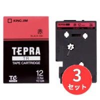 【3個セット】キングジム(KING JIM) TRテープカートリッジ カラーラベル(パステル) TC12R 12mm幅 赤/黒文字 【まとめ買い】【送料無料】 | EL Store