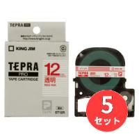 【5個セット】キングジム(KING JIM) PROテープカートリッジ 透明ラベル ST12R 12mm幅 透明/赤文字 【まとめ買い】 | EL Store