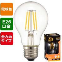 オーム電機 LEDフィラメントタイプ電球 E26 40形相当 電球色 LDA4L C6 【品番:06-3462】 | E-MASTERヤフー店