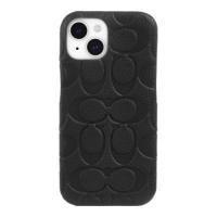 COACH Leather Slim Wrap Case - Black Pebbled Leather（iPhone 15用） | カメラのキタムラヤフー店