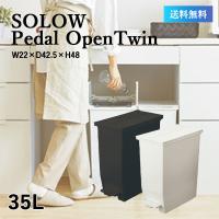 ゴミ箱 ごみ箱 35L ダストボックス SOLOW ペダルオープンツイン35L RSD-77WH RSD-77BK ホワイト ブラック | Ms STORE