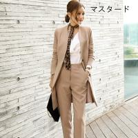 レディーススーツ 秋春 着痩せ 通勤 エレガントフォーマル 女性 30代40代 大人 春秋 長袖 セットアップ カジュアルリクルートスーツ スカーフ ベルト付き Xy0701 La Mode Fleur 通販 Yahoo ショッピング