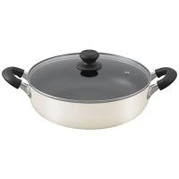 アイリスオーヤマ(IRIS OHYAMA) 鍋 28cm 浅型 ガス火/IH対応 蓋付き ダイヤモンドコート 長持ち こびりつきにくい お手入れ | amusant