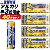 アルカリ乾電池 単3形 三菱電機 40本セット 単3電池 単三 単3乾電池 aa まとめ買い 業務用 オフィス 備蓄 防災 経費削減 ストック リモコン おもちゃ 領収書