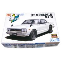 KPGC10 スカイラインHT 2000GT-R 1970 ホワイト NISSAN ニッサン スナップカー KIT 楽プラ 1/24 (01-WH) アオシマ | ホビーショップ遠州屋