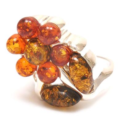 SILVER.925.コハク(アンバー)指輪(未使用)N o.メ.カ SILVER.925.コハク(アンバー)指輪(未使用)N o.メ2.