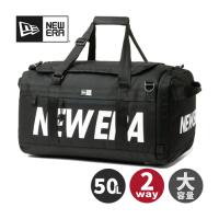 ニューエラ NEW ERA クラブ ダッフルバッグ 50L 2ウェイ プリントロゴ 13061346 ブラック メンズ レディース ボストンバック 旅行 部活 林間学校 修学旅行 遠征 | YOCABITO Yahoo!店