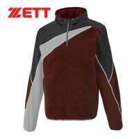 ゼット ZETT フリース ハーフジップパーカー BOF140 6819 Wエンジ×ブラック メンズ レディース 野球ウェア ジャケット アウター 防寒 ウェア | YOCABITO Yahoo!店