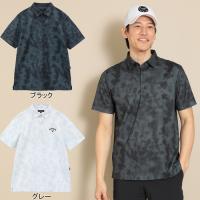 キャロウェイアパレル Callaway Apparel 河本プロ着用 かざあなメッシュ ムラ染めプリントシャツ C24134122 メンズ ゴルフウェア 半袖シャツ ポロシャツ | YOCABITO Yahoo!店