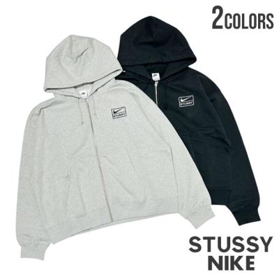 STUSSY & NIKE パーカー グレー L (25FW) Stussy Nike Zip Hoodie Grey ステューシー ジップ フーディー