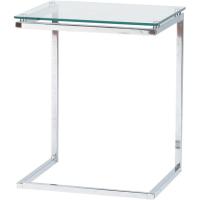 サイドテーブル ミニテーブル 幅45cm クリア スチール 強化ガラス製 ガラス天板 組立品 リビング ダイニング インテリア家具 | エスティムヤフーショップ