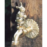 蛇口 立水栓/水栓柱に取付けアニマル蛇口（真鍮色）ウサギ ガーデン蛇口 水回り フォーセット 